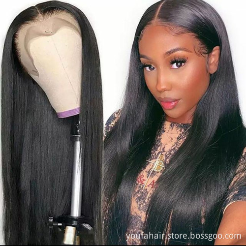 Natural Black 100% Human Hair 4x4 Transparent Lace Closure Wig Water Wave Cuticle Aligned Remy Brazilian Hair 6x6 Lace Front Wig